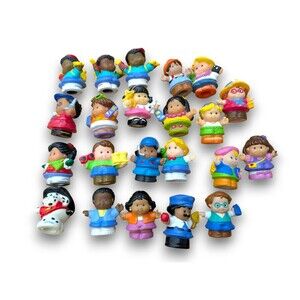 Vintage Y2K Fisher Price Little People Lot of 22 Figures Boys Girls Dog